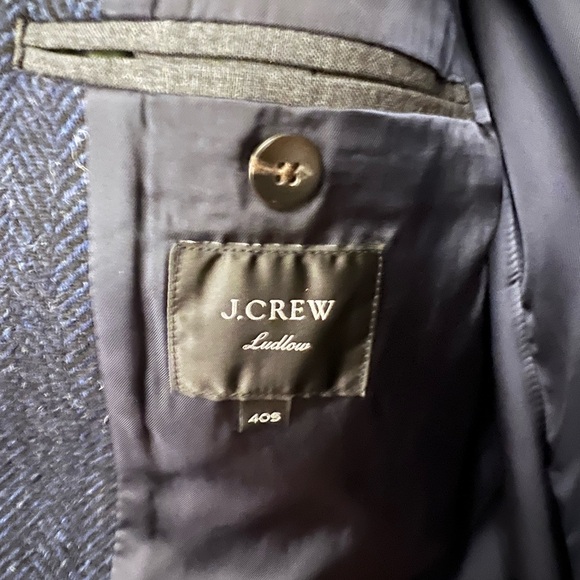 J.Crew Ludlow Oversize Coat Heather Herringbone Wool British Cloth 40S Navy - Picture 6 of 11